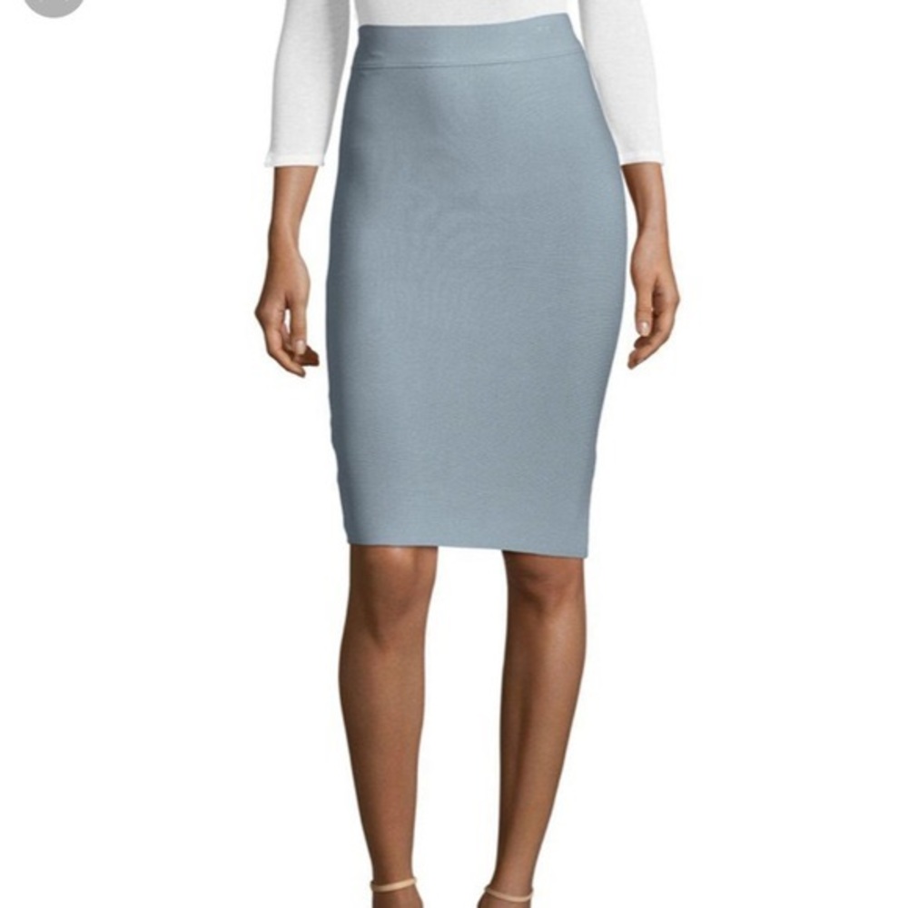 BCBG MaxAzria Bandage Light Blue Pencil Skirt